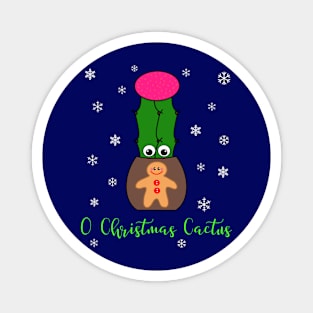 O Christmas Cactus - Hybrid Cactus In Gingerbread Man Pot Magnet